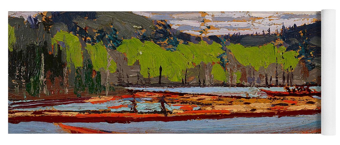 20th Century Art Yoga Mat featuring the painting Bateaux, 1916. by Tom Thomson