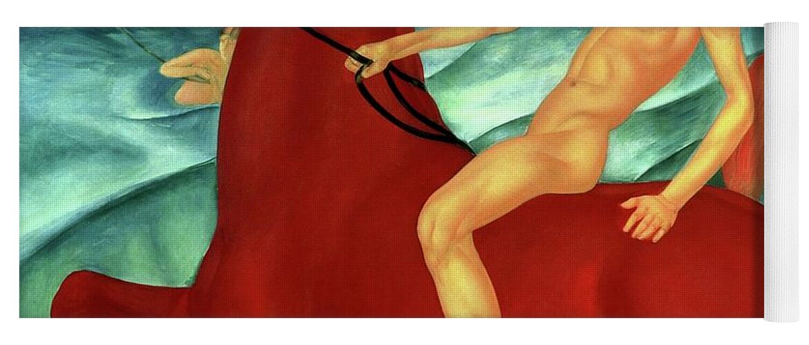 Kuzma Petrov-vodkin Yoga Mat featuring the painting Bathing the Red Horse by Kuzma Petrov-Vodkin