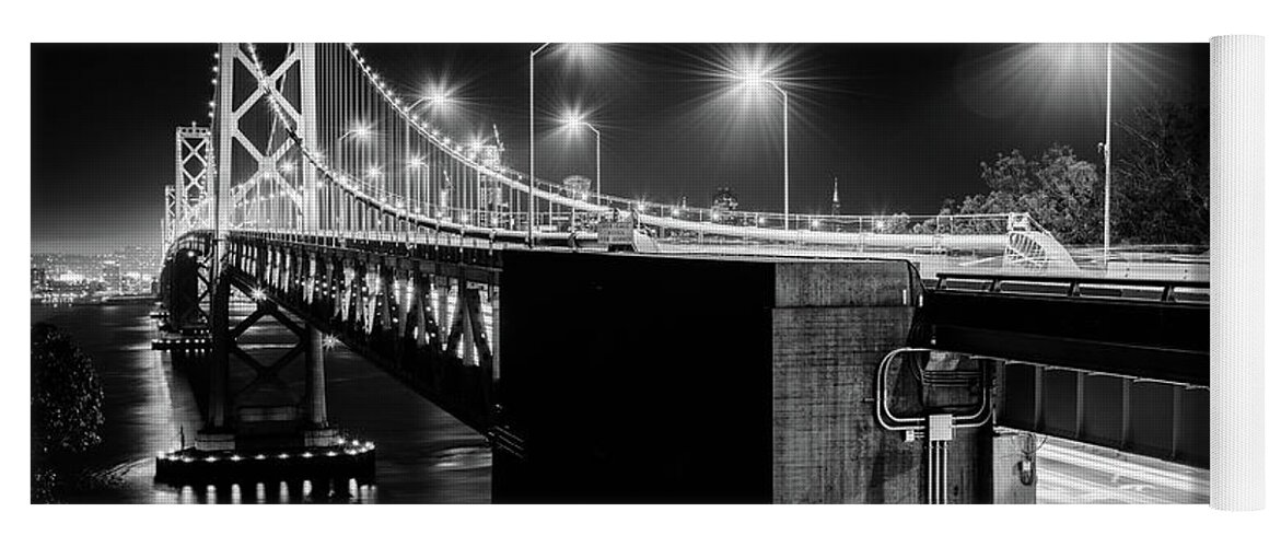 Bay Area Yoga Mat featuring the photograph Bay Bridge and San Francisco By Night 19 by Jason Chu