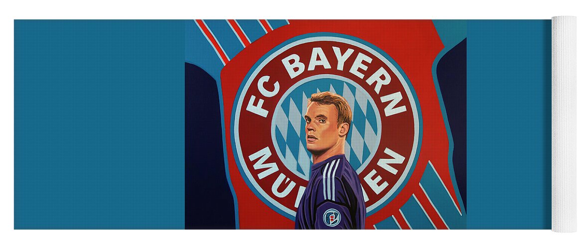 Bayern Munich Yoga Mat featuring the painting Bayern Munchen Painting by Paul Meijering