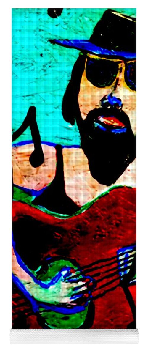 Beach Florida Ocean Guitar Music Yoga Mat featuring the painting Beach Bum by James and Donna Daugherty