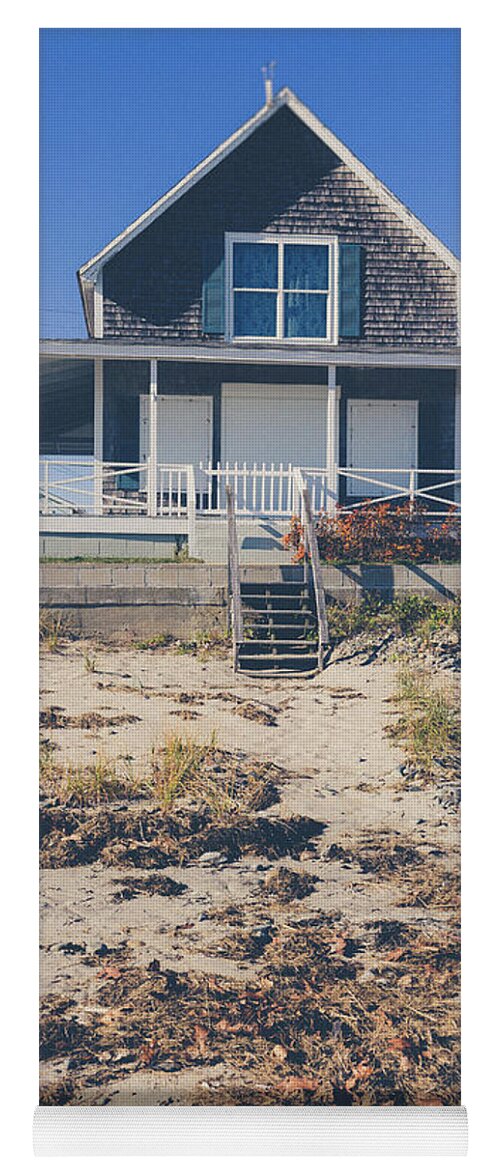 Wells Yoga Mat featuring the photograph Beach front cottage by Edward Fielding