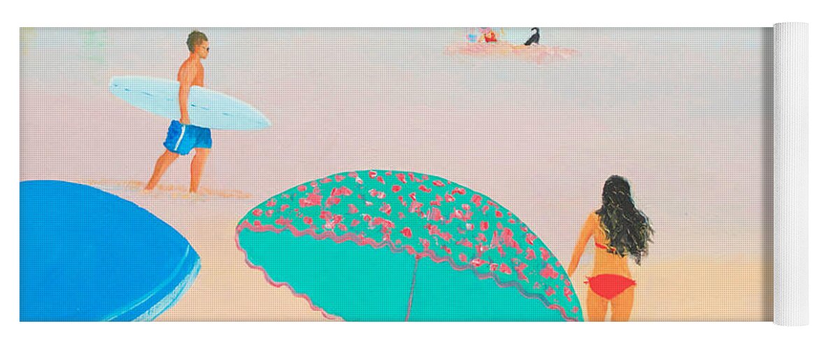 Beach Yoga Mat featuring the painting Beach Painting - Ocean Breeze Salty Hair by Jan Matson