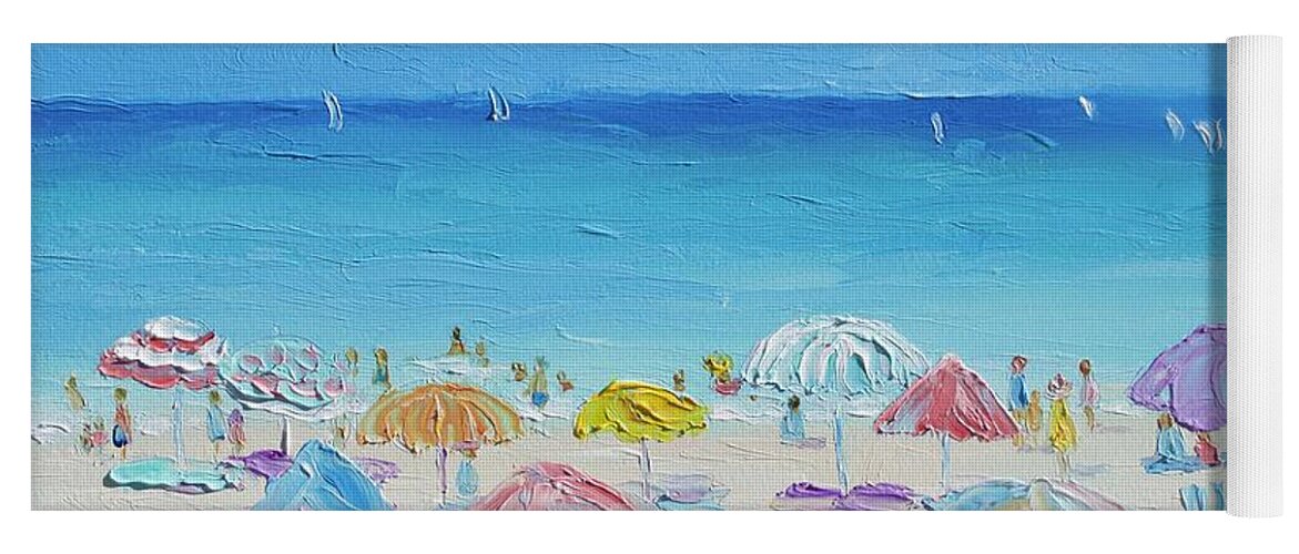 Beach Yoga Mat featuring the painting Beach Painting - Summer Paradise by Jan Matson