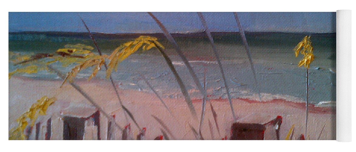 Beach Yoga Mat featuring the painting Beach by Sheila Romard