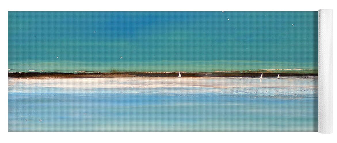 Minimalist Yoga Mat featuring the painting Beach Textures by Toni Grote