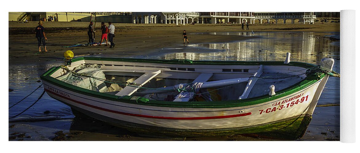 Andalucia Yoga Mat featuring the photograph Beached Boat Cadiz Spain by Pablo Avanzini