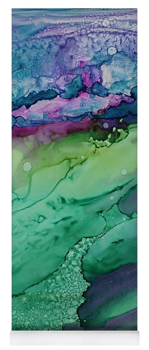 Abstract Yoga Mat featuring the painting Beachfroth by Ruth Kamenev