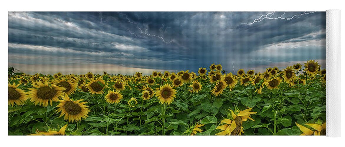 Field Yoga Mat featuring the photograph Beautiful Disaster by Aaron J Groen