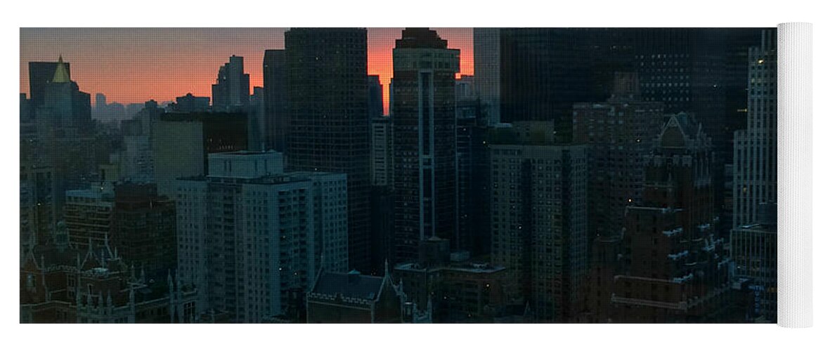 Manhattan Yoga Mat featuring the photograph Beautiful Sky - Sunset in New York by Miriam Danar