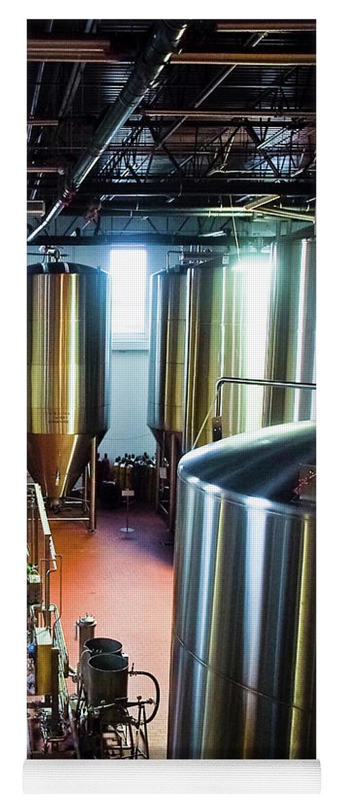 Beer Tap Yoga Mat featuring the photograph Beer Vats by Linda Unger