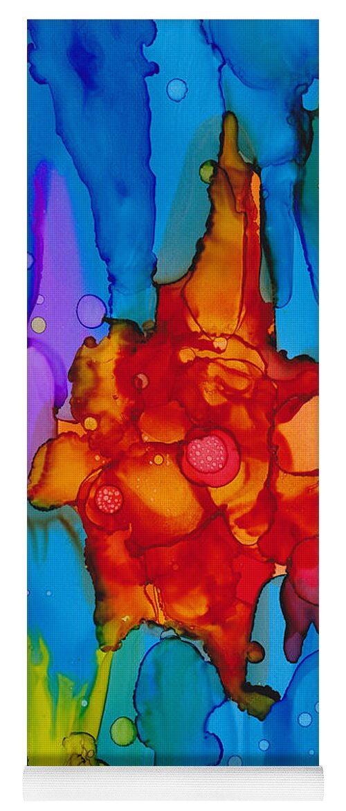Abstract Yoga Mat featuring the painting Beginnings Abstract by Nikki Marie Smith