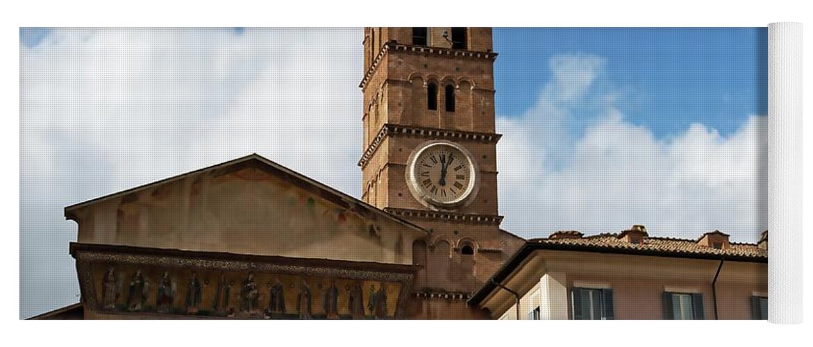 Italy Yoga Mat featuring the photograph Bell Tower of Santa Maria del Popolo by Allan Van Gasbeck