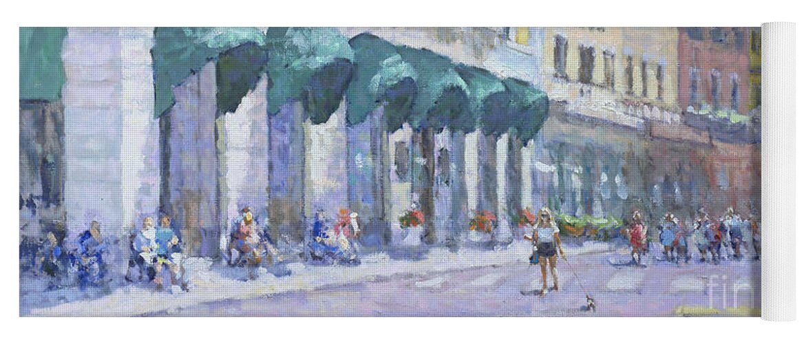 Fresia Yoga Mat featuring the painting Bellagio on a Summer Day by Jerry Fresia