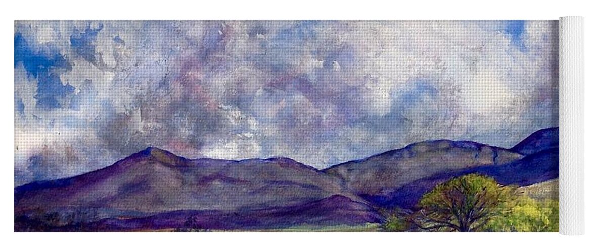 Temecula Yoga Mat featuring the painting Ben Weir Sky by Cheryl Wallace