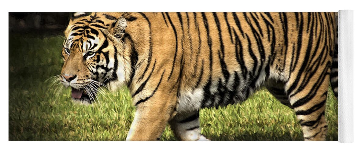 Aggressive Yoga Mat featuring the photograph Bengal Tiger by Penny Lisowski