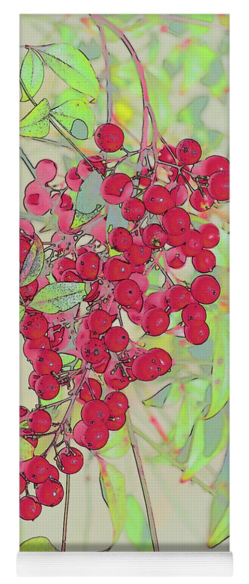 Nature Yoga Mat featuring the photograph Nandina or Sacred Berries by Barry Bohn