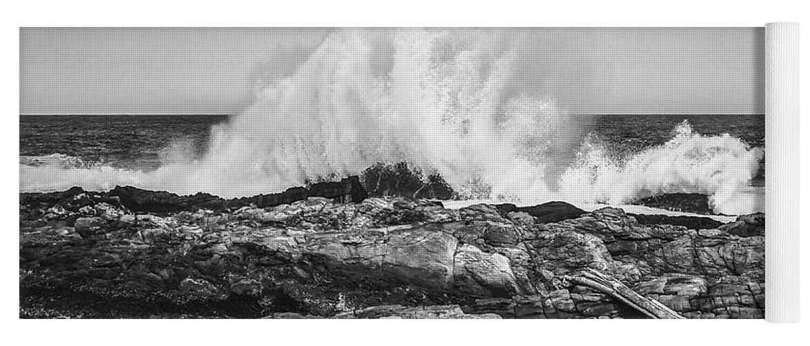 15 July 2013 Yoga Mat featuring the photograph Best BW of Huge Waves Crashing on Tsitsikamma National Park South Africa by Jeff at JSJ Photography