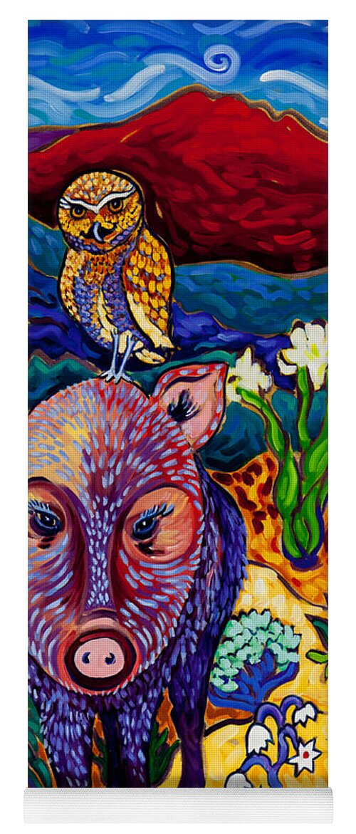 Javelina Yoga Mat featuring the painting Best Friends Forever by Cathy Carey