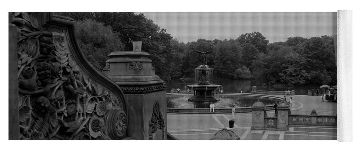 Bethesda Fountain Yoga Mat featuring the photograph Bethesda Fountain Steps by Christopher J Kirby