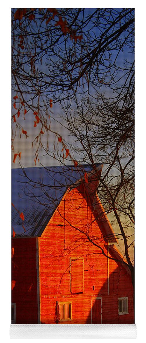 Barn Yoga Mat featuring the photograph Big red barn by Julie Lueders 