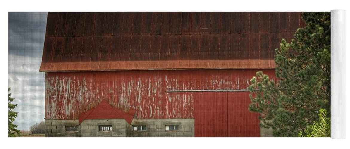 Barn Yoga Mat featuring the photograph 0005 - Big Red IV by Sheryl L Sutter