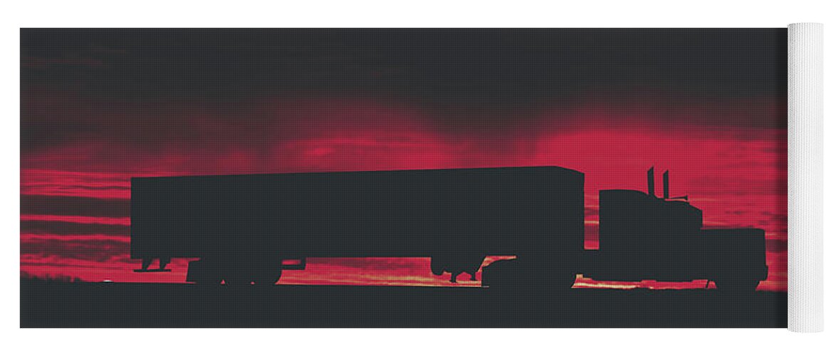 Sunset Yoga Mat featuring the photograph Big Rig At Sunset by Mountain Dreams