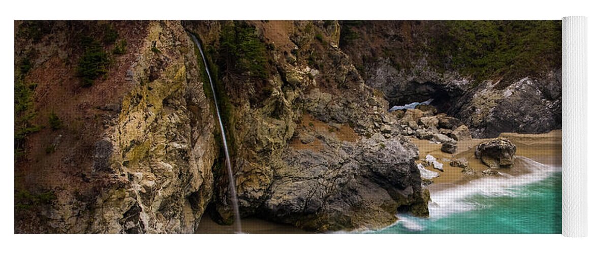 California Yoga Mat featuring the photograph Big Sur Waterfall by Dillon Kalkhurst