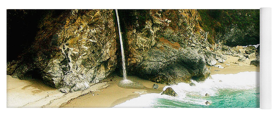 Big Sur Yoga Mat featuring the photograph Big Sur Waterfall by Jerome Stumphauzer