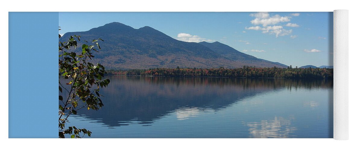 Bigelow Mountain Flagstaff Lake Maine Landscape Reflection Yoga Mat featuring the photograph Bigelow Mt View by Barbara Smith-Baker