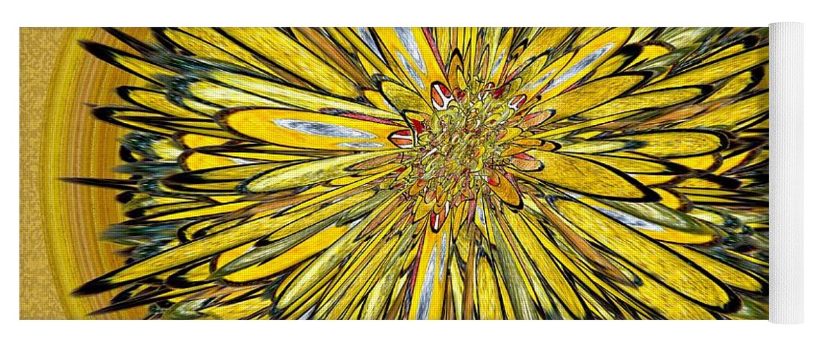 Abstract Yoga Mat featuring the digital art Billy Jean -- Floral Disk by Mark Sellers