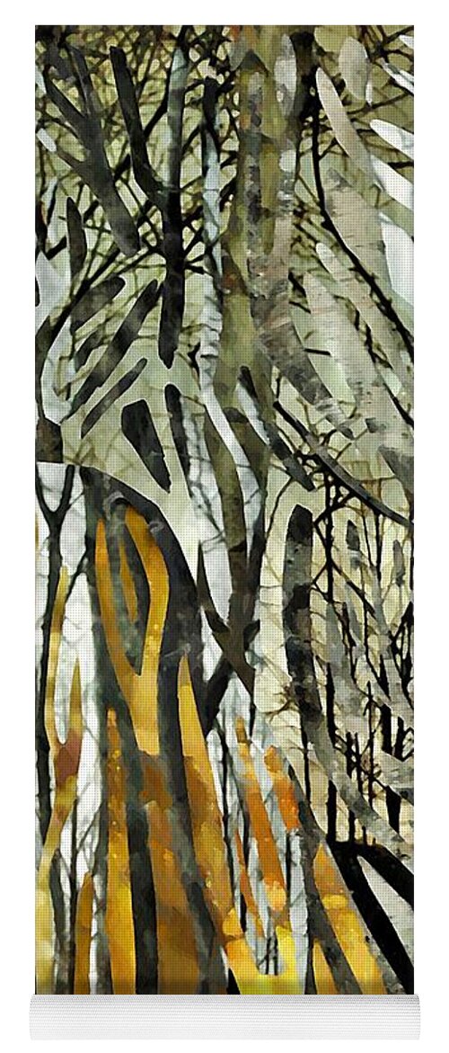 Birch Trees Yoga Mat featuring the mixed media Birch Forest by Sarah Loft