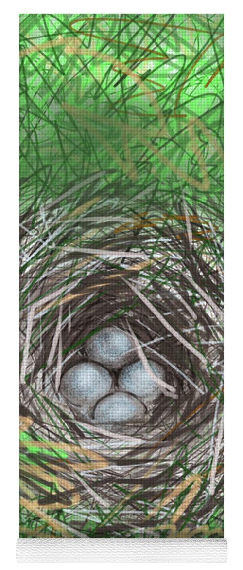 Bird Yoga Mat featuring the painting Bird Nest by Jean Pacheco Ravinski