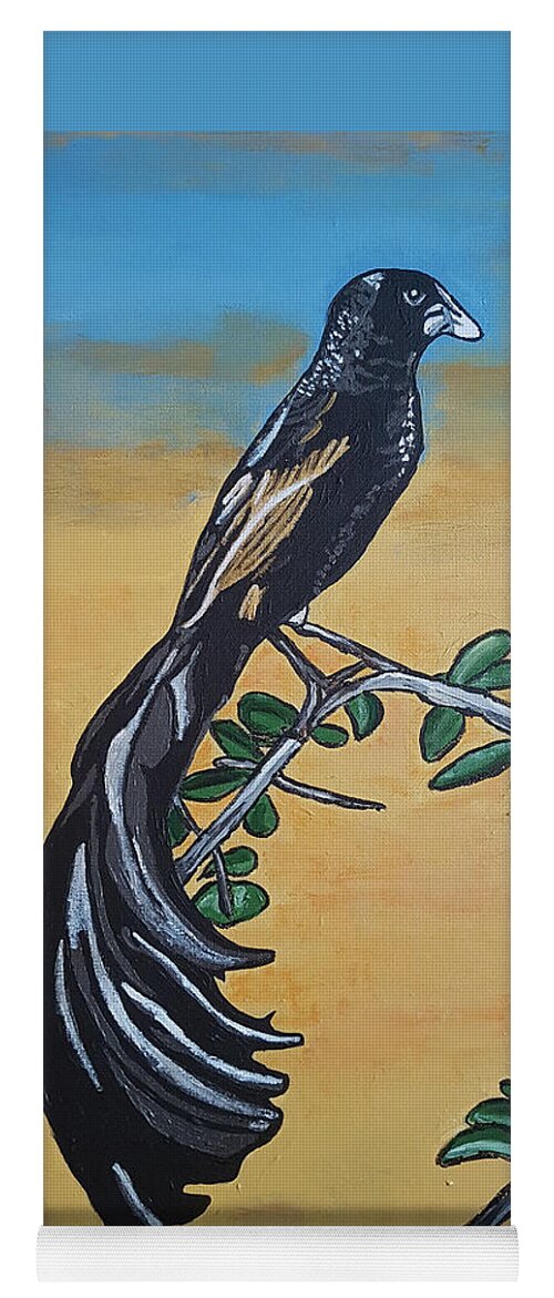 Bird Yoga Mat featuring the painting Bird of Beauty, Ngiculela by Rachel Natalie Rawlins
