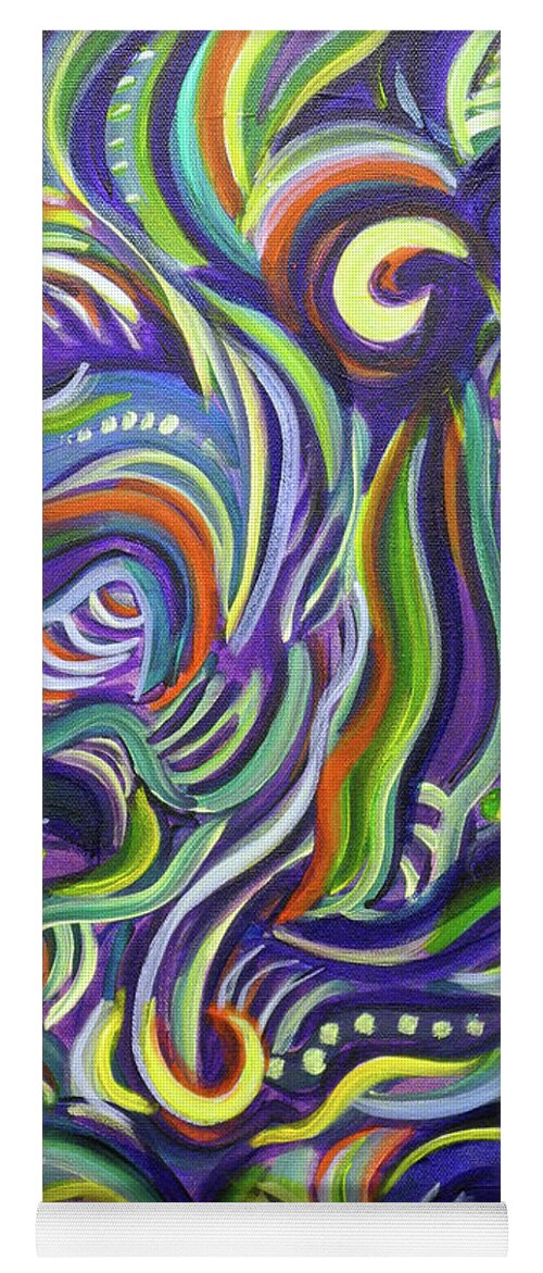 Abstract Yoga Mat featuring the painting Bird of Paradise by Lynda Lehmann