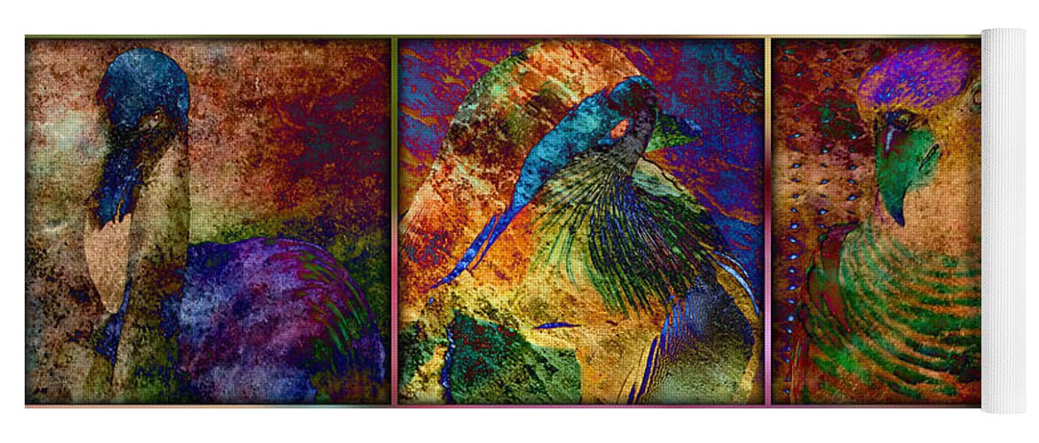 Birds Yoga Mat featuring the digital art Birds by Barbara Berney