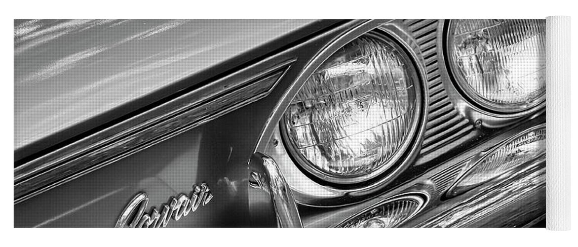 Corvair Yoga Mat featuring the photograph Black and White Corvair by Dennis Hedberg