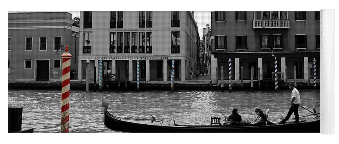 Venice Yoga Mat featuring the photograph Black and White Venice by Andrew Fare