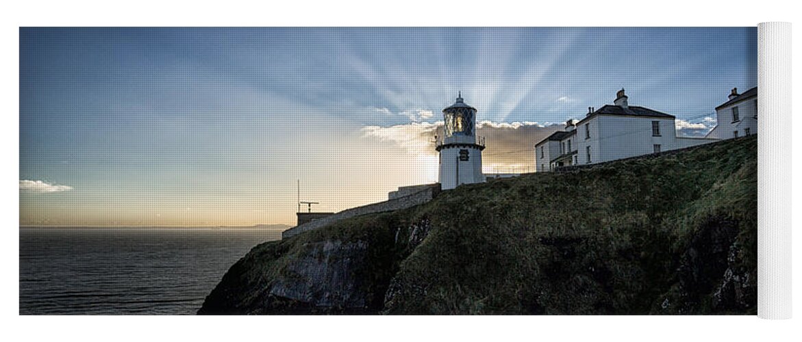 Lighthouse Yoga Mat featuring the photograph Blackhead Lighthouse Sunset by Nigel R Bell