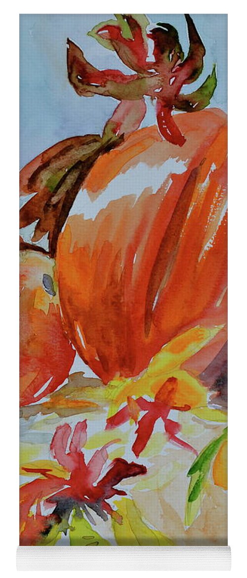 Pumpkin Yoga Mat featuring the painting Blazing Autumn by Beverley Harper Tinsley