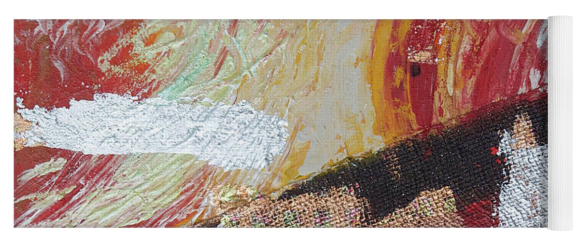 Abstract Yoga Mat featuring the painting Blazing Savanna 1 by Jyotika Shroff