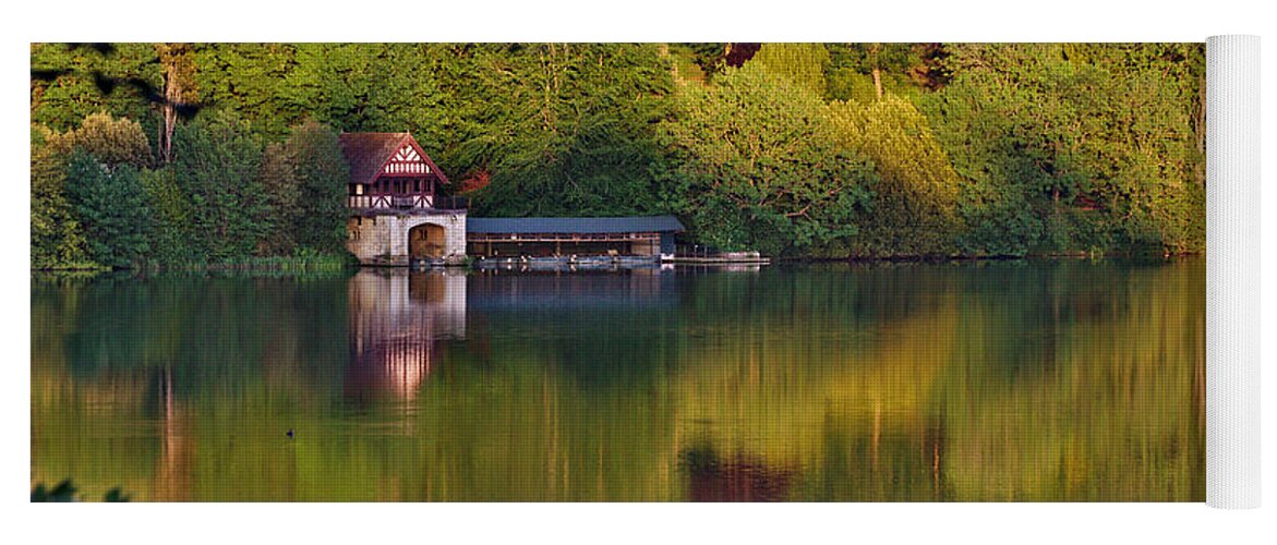 Blenheim Palace Yoga Mat featuring the photograph Blenheim Palace Boathouse 2 by Jeremy Hayden