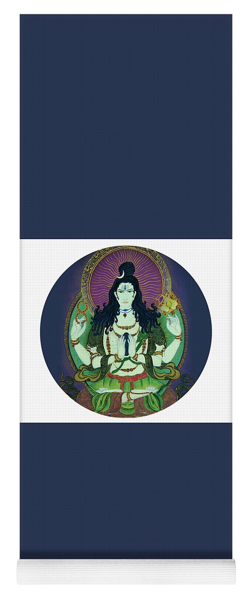 Shiva Yoga Mat featuring the painting Blessing Shiva by Guruji Aruneshvar Paris Art Curator Katrin Suter