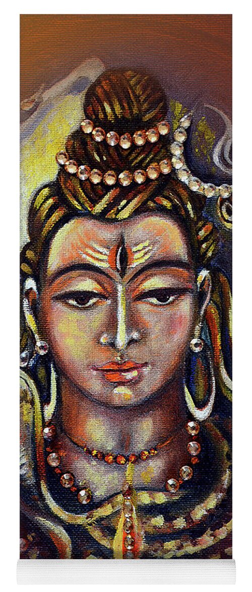 Shiva Yoga Mat featuring the painting Bliss by Harsh Malik