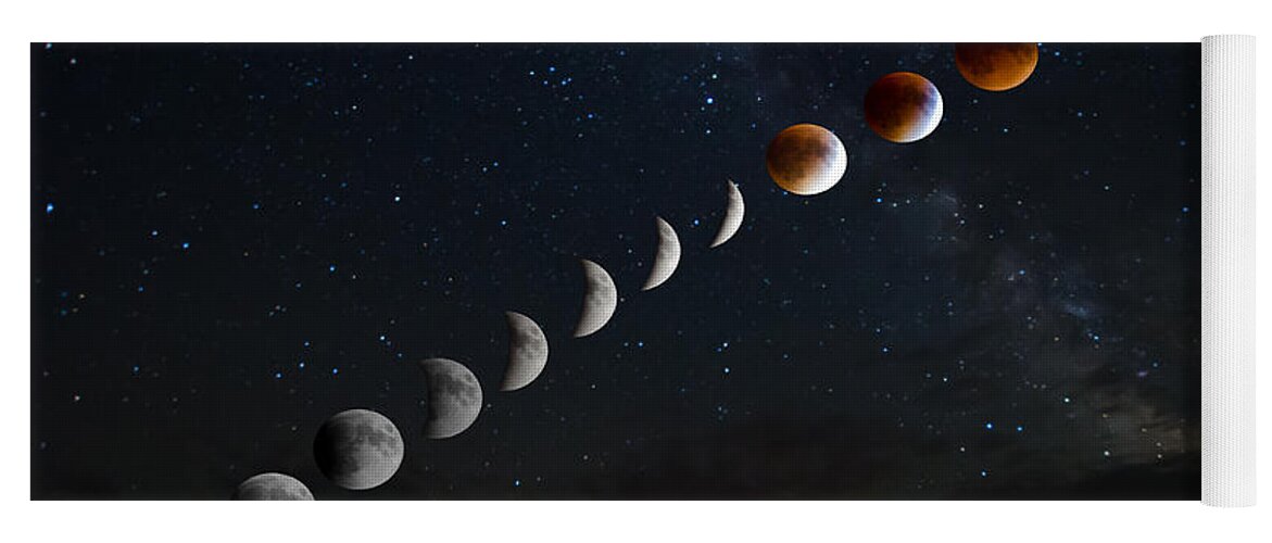 Blood Moon Yoga Mat featuring the photograph Blood Moon Lunar Eclipse by Crystal Wightman