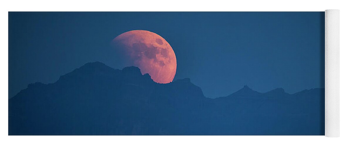 Moon Yoga Mat featuring the photograph Blood Moon Rising by Jay Beckman