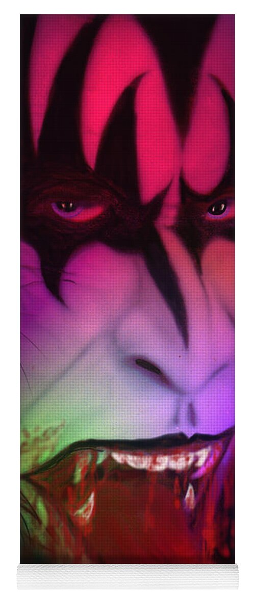 Gene Simmons Yoga Mat featuring the painting Bloody Demon by Kevin Caudill