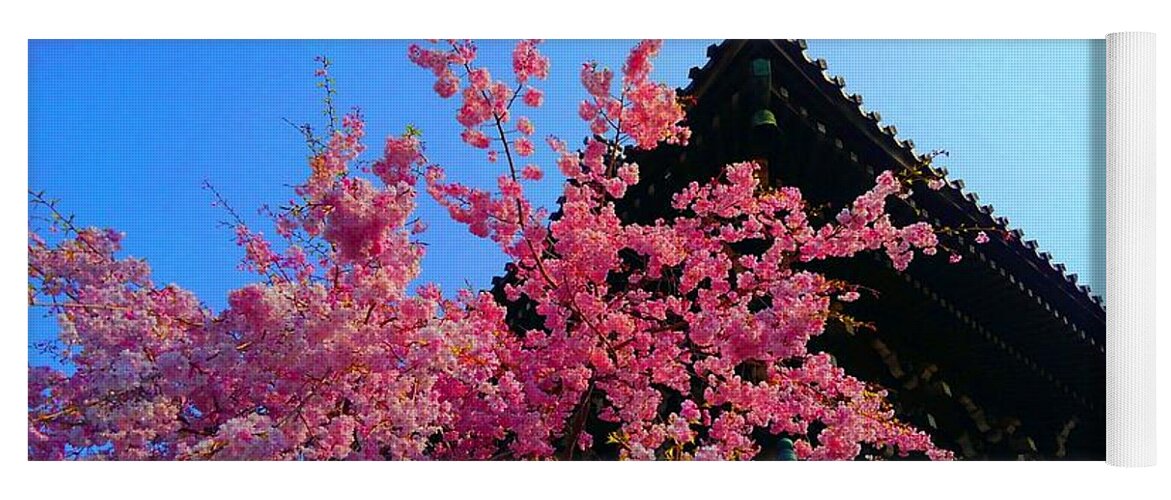 Cherry Blossom Yoga Mat featuring the digital art Blooming by Kumiko Izumi