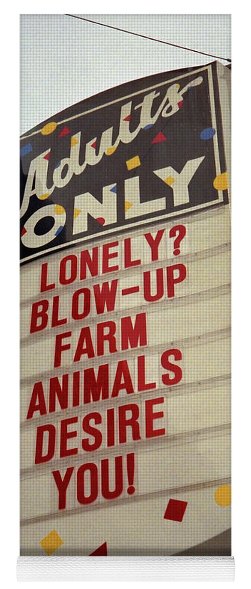 Color Yoga Mat featuring the photograph Blowup Farm Animals Sign by Frank DiMarco