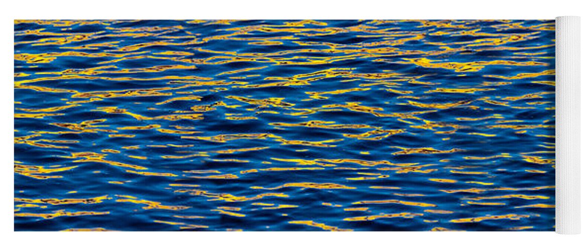 Water Yoga Mat featuring the photograph Blue and Gold by Steve Gadomski